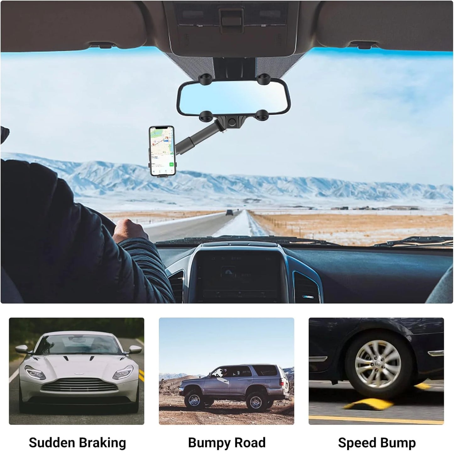 Car Mobile Holder (Universal 360 Rotatable) | GPS Phone Stand for All vehicles & Mobile Phones.