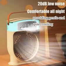 USB Fan Air Cooler | Mini AC | Cooling Fan | Water Spray AC Fan | Air Cooler with Ice Humidifier & Night Light
